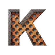 Vector metal cutted figure k Paste to any background N3