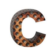 Vector metal cutted figure c Paste to any background N2