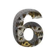Vector gears cutted figure 6 Paste to any background N2