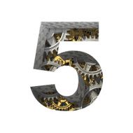 Vector gears cutted figure 5 Paste to any background N2