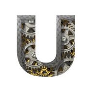 Vector gears cutted figure u Paste to any background N2