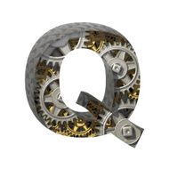 Vector gears cutted figure q Paste to any background N2