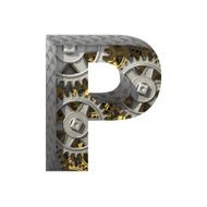 Vector gears cutted figure p Paste to any background N2
