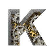 Vector gears cutted figure k Paste to any background