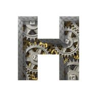 Vector gears cutted figure h Paste to any background N2
