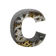Vector gears cutted figure c Paste to any background N2