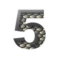 Vector silver cutted figure 5 Paste to any background
