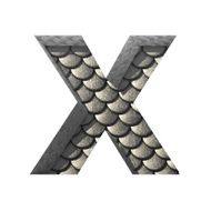 Vector silver cutted figure x Paste to any background