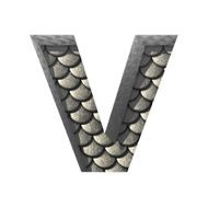 Vector silver cutted figure v Paste to any background