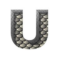Vector silver cutted figure u Paste to any background