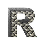 Vector silver cutted figure r Paste to any background