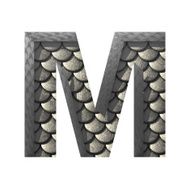 Vector silver cutted figure m Paste to any background
