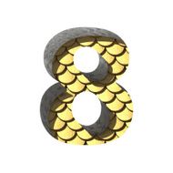 Vector golden cutted figure 8 Paste to any background