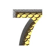 Vector golden cutted figure 7 Paste to any background
