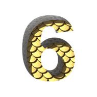Vector golden cutted figure 6 Paste to any background