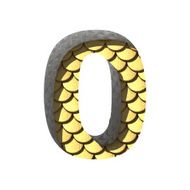 Vector golden cutted figure 0 Paste to any background