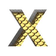 Vector golden cutted figure x Paste to any background