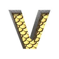 Vector golden cutted figure v Paste to any background
