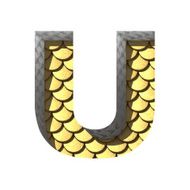 Vector golden cutted figure u Paste to any background