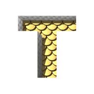 Vector golden cutted figure t Paste to any background