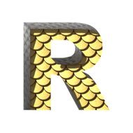 Vector golden cutted figure r Paste to any background