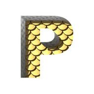 Vector golden cutted figure p Paste to any background