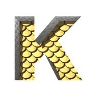 Vector golden cutted figure k Paste to any background