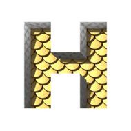 Vector golden cutted figure h Paste to any background