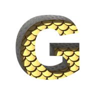 Vector golden cutted figure g Paste to any background