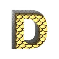 Vector golden cutted figure d Paste to any background