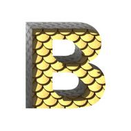 Vector golden cutted figure b Paste to any background