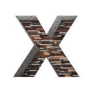 Vector metal cutted figure x Paste to any background N3
