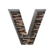 Vector metal cutted figure v Paste to any background N3