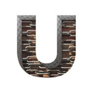 Vector metal cutted figure u Paste to any background N4