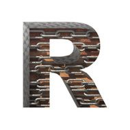 Vector metal cutted figure r Paste to any background N3