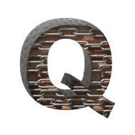 Vector metal cutted figure q Paste to any background N4