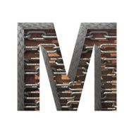 Vector metal cutted figure m Paste to any background N4