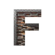 Vector metal cutted figure f Paste to any background N4