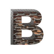 Vector metal cutted figure b Paste to any background N3