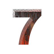 Vector hot metal cutted figure 7 Paste to any background
