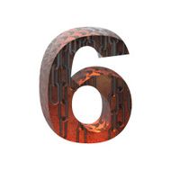 Vector hot metal cutted figure 6 Paste to any background