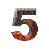 Vector hot metal cutted figure 5 Paste to any background