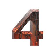 Vector hot metal cutted figure 4 Paste to any background