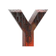 Vector hot metal cutted figure y Paste to any background