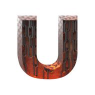 Vector hot metal cutted figure u Paste to any background