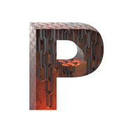 Vector hot metal cutted figure p Paste to any background