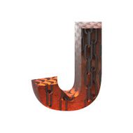 Vector hot metal cutted figure j Paste to any background