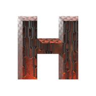Vector hot metal cutted figure h Paste to any background