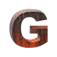 Vector hot metal cutted figure g Paste to any background