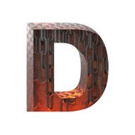 Vector hot metal cutted figure d Paste to any background